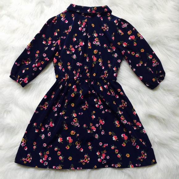 Girls Blue Flower Dress - Picture 2 of 3